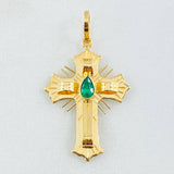 Dije Crúz de Altar Esmeralda 18pts 1.75gr / 3.2cm / Oro Amarillo 18K Dije Crúz de Altar Esmeralda 18pts 1.75gr / 3.2cm / Oro Amarillo 18K