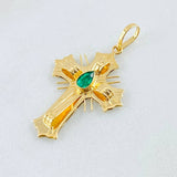 Dije Crúz de Altar Esmeralda 18pts 1.75gr / 3.2cm / Oro Amarillo 18K Dije Crúz de Altar Esmeralda 18pts 1.75gr / 3.2cm / Oro Amarillo 18K