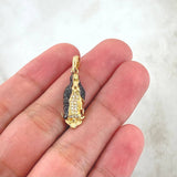 Dije Virgen Guadalupe Silueta 2.45gr / 3cm / Circones Blancos Negros Oro Amarillo 18K * Dije Virgen Guadalupe Silueta 2.45gr / 3cm / Circones Blancos Negros Oro Amarillo 18K *