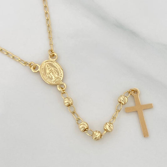 Rosario Virgen Milagrosa 6.2g / 55cm / 3mm Oro Amarillo 18K