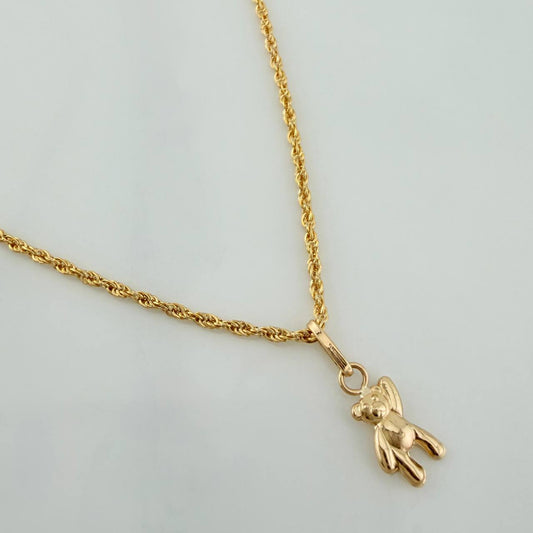 Set Cadena Lazo + Dije Oso / 1,2gr / 45.2 cm Oro Amarillo 18K