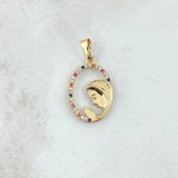 Dije Virgen Maria Circulo Floreado 1.25gr / 2.8cm / Circones Multicolor Oro Amarillo 18K Dije Virgen Maria Circulo Floreado 1.25gr / 2.8cm / Circones Multicolor Oro Amarillo 18K