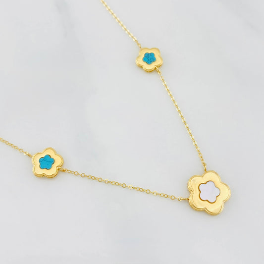 Cadena Aro seguido flor 2.85g / 45cm / 0.6mm Oro Amarillo 18K