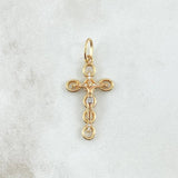 Dije Crúz Cristo Burbujas Basteados 1.85gr / 3.4cm / Circones Blancos Dos Oros Amarillo Blanco 18K Dije Crúz Cristo Burbujas Basteados 1.85gr / 3.4cm / Circones Blancos Dos Oros Amarillo Blanco 18K