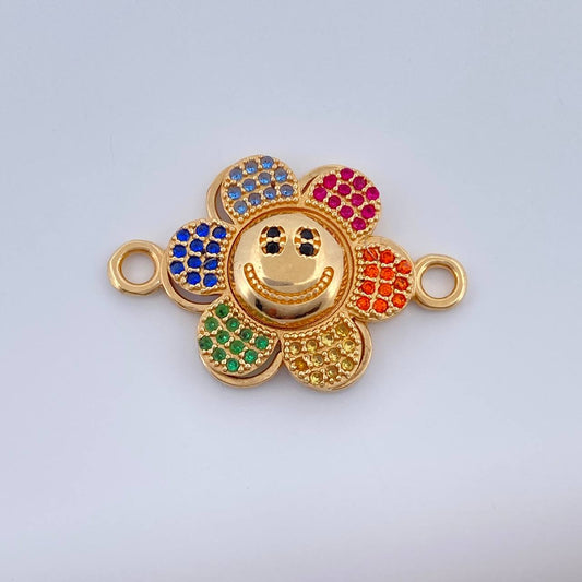 Herraje Flor Animada 3.95gr / 1.8cm-Oro Amarillo 18K $