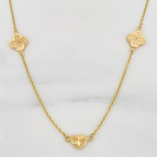 Cadena Aro Seguido Trebol 5.7g / 50cm / 1.55mm Oro Amarillo 18K