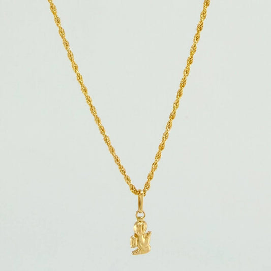 Set Cadena y Dije Lazo + Angel De La Guarda 1.25gr / 50cm / 1.12mm Oro Amarillo 18K (Oferta) $