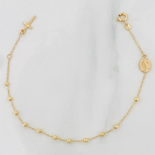 Pulso Modulable Denario Virgen Milagrosa 1.75g / 18cm - 16cm / 2mm Oro Amarillo 18K
