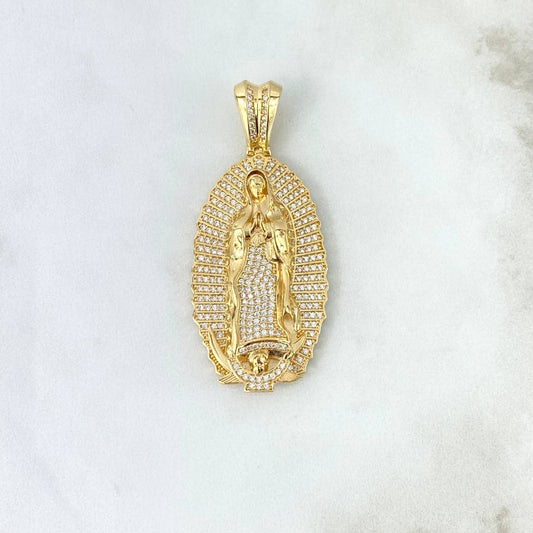 Dije Virgen Guadalupe 16.35gr / 5.5cm / Circones Blancos Tres Oros ©