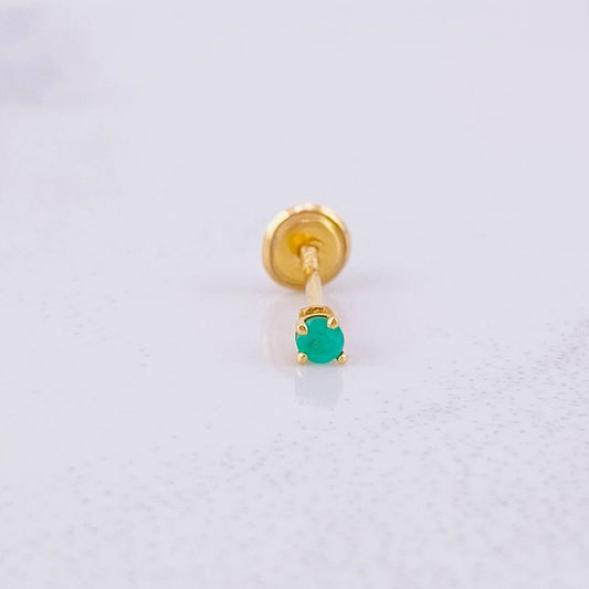 Topo Cuatro Garras Esmeralda 17pts 0.35g / 2.5mm Oro Amarillo 18K