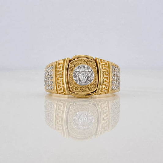 Anillo Medusa 8.35g / T10 1/4 Dos Oros Amarillo Blanco 18K