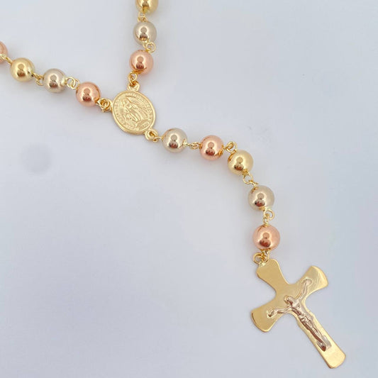 Rosario Virgen Milagrosa 16.85gr / 64cm / Tres Oros 18K &