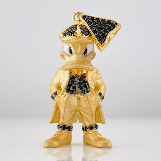 Dije Pato Serio 9.4g / 4.03cm Dos Oros Negro Amarillo 18K