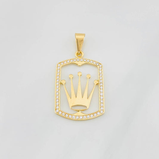 Dije Placa Corona 3.45g / 3.9cm Oro Amarillo 18K