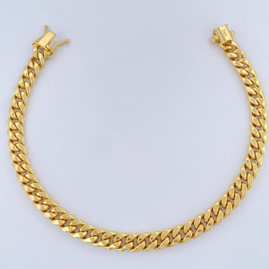 Pulso Cubana 6.2gr / 21cm / Oro Amarillo +1 14K Italy &