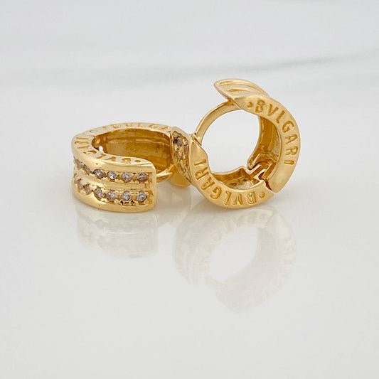 Candongas Bv Doble Carril 6.55gr / 1.3cm / Oro Amarillo 18K &