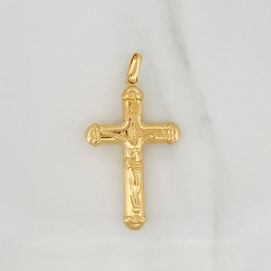 Dije Cruz Cristo Doble 3.2gr / 5.8cm / Oro Amarillo 18K $