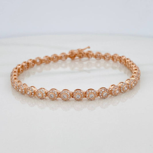 Pulso Tennis 9gr / 19cm / 4.48mm Oro Rosa 18K %