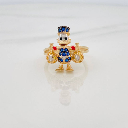 Anillo Pato Bolsas De Dinero 4.05gr / T6 1/4 / Tres Oros 18K %