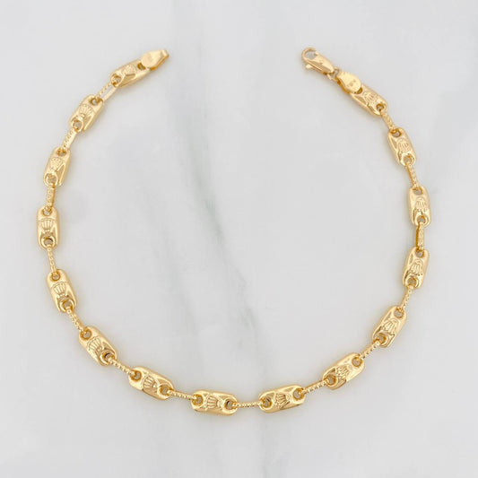 Pulso Rustico Corona 4.95g / 20cm / 4.3mm Oro Amarillo 18K