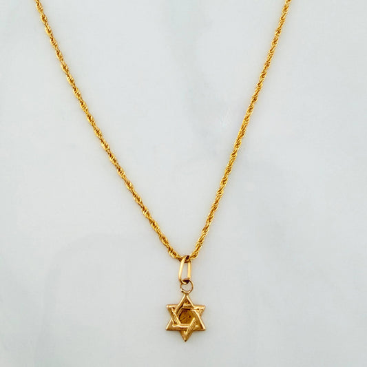 Set Cadena Lazo + Dije Estrella De David / 1,15 gr / 45.5 cm Oro Amarillo 18K