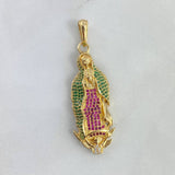 Dije Virgen Guadalupe 11.05gr / 5cm / Circones Fuscia Verde Blanco Oro Amarillo * Dije Virgen Guadalupe 11.05gr / 5cm / Circones Fuscia Verde Blanco Oro Amarillo *