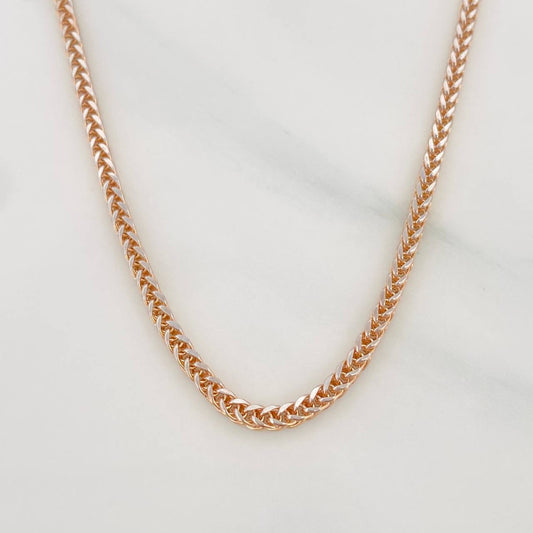 Cadena Franco 5.45g / 60cm / 1.5mm Dos Oros Blanco Rosa 18K