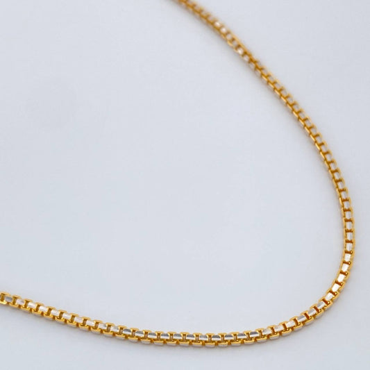 Cadena Veneciana 5.55gr / 40cm / Dos Oros Amarillo Blanco +3 18K +