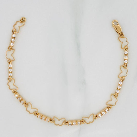 Pulso Tennis Mariposa 6.35g / 18cm / 2.36mm Oro Amarillo 18K