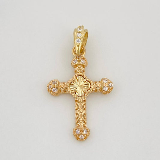 Dije Cruz Trebol 1.3g / 2.05cm Oro Amarillo 18K