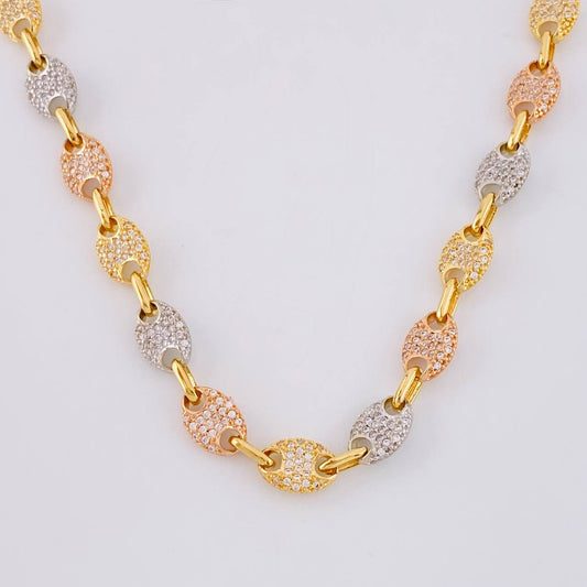 Cadena GC 30g / 46.4cm / 7mm Tres Oros 18K
