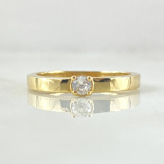 Anillo Solitario Liso Grueso 2gr / T5 3/4 / Oro Amarillo 18K *