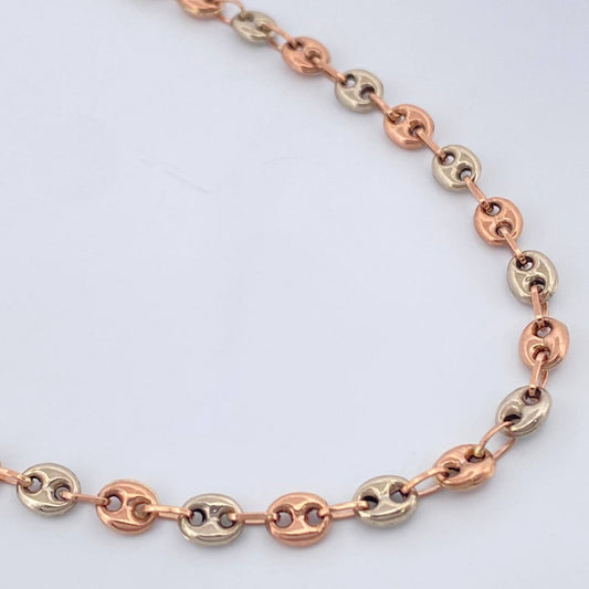 Cadena GC 7.4gr / 48.4cm / Dos Oros Blanco Rosa 18K $