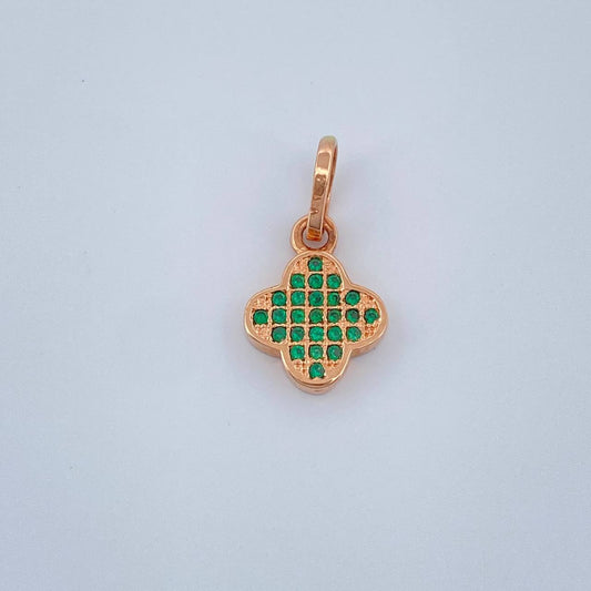 Dije Trebol 0.95gr / 1.5cm / Oro Rosa 18K &