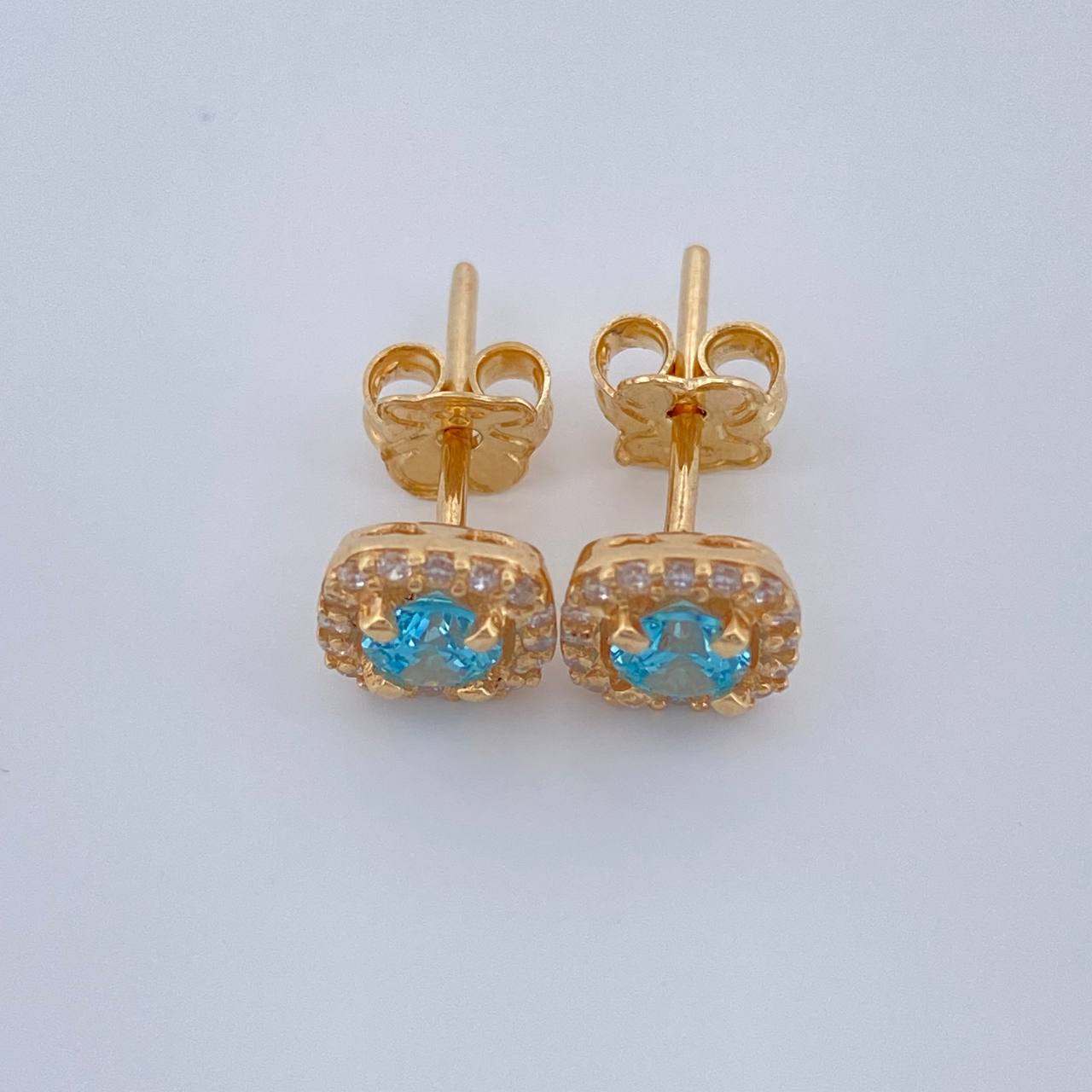 Topos Halo Cuadrado 2.05gr / Oro Amarillo 18K & Topos Halo Cuadrado 2.05gr / Oro Amarillo 18K &