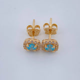 Topos Halo Cuadrado 2.05gr / Oro Amarillo 18K & Topos Halo Cuadrado 2.05gr / Oro Amarillo 18K &