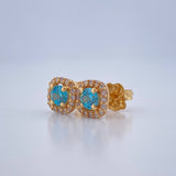Topos Halo Cuadrado 1.95gr / Oro Amarillo 18K & Topos Halo Cuadrado 1.95gr / Oro Amarillo 18K &