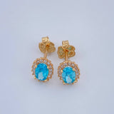Topos Halo Ovalado 1.55gr / Oro Amarillo 18K & Topos Halo Ovalado 1.55gr / Oro Amarillo 18K &