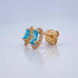 Topos Halo Ovalado 1.55gr / Oro Amarillo 18K & Topos Halo Ovalado 1.55gr / Oro Amarillo 18K &