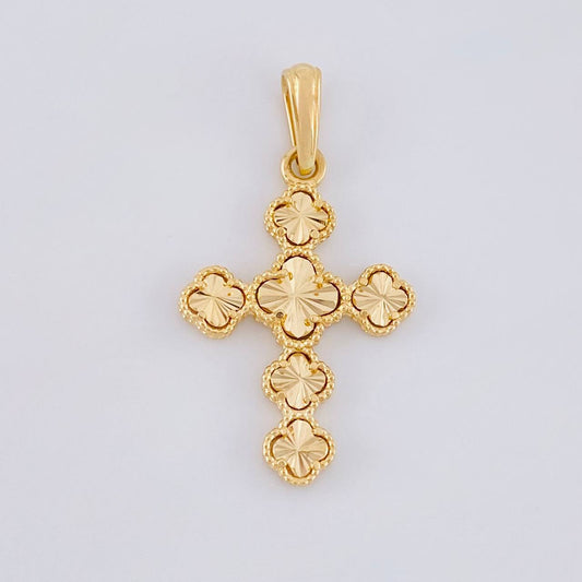Dije Trebol Diamantado 2.45g / 3.3cm Oro Amarillo 18K