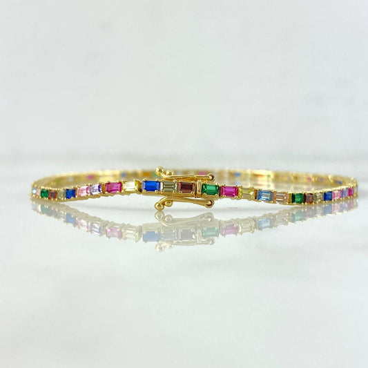 Pulso Tennis 5.85gr / 19cm / 2.2mm Circones Colores Oro Amarillo +4 *