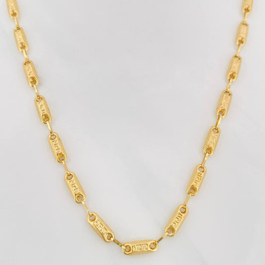 Cadena Rustica Tribal 10.95g / 60cm / 3.4mm Oro Amarillo 18K