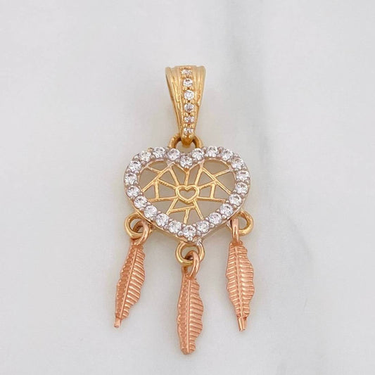 Dije Corazon Atrapa Sueños 1.6g / 3cm Tres Oros 18K
