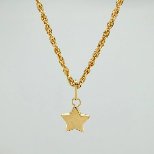 Set Cadena y Dije Lazo + Estrella 1.35gr / 40cm / 1.39mm Oro Amarillo 18K (Oferta) &