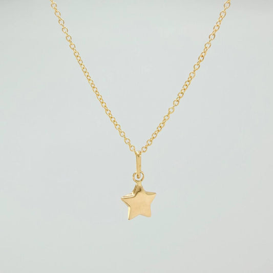 Set Cadena y Dije Aro Seguido + Estrella 1.6gr / 45.4cm / 1mm Oro Amarillo 18K (Oferta) &