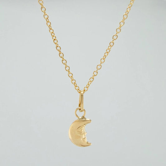 Set Cadena y Dije Aro Seguido + Luna 1.65gr / 45.5cm / 1mm Oro Amarillo 18K (Oferta) &