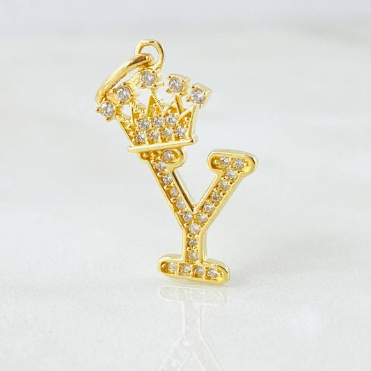 Dije Corona Letra Y 1.45gr / 2.6cm / Oro Amarillo 18K