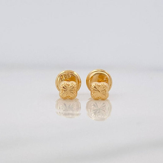 Topos Trebol Diamantado 0.4g / 3.4mm Oro Amarillo 18K