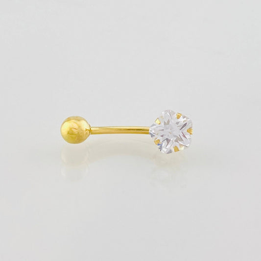 Piercing Curvo Flor 0.7g / 2cm Oro Amarillo 18K