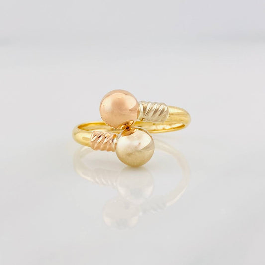 Anillo Tu y Yo 1.35g / TModulable Tres Oros 18K